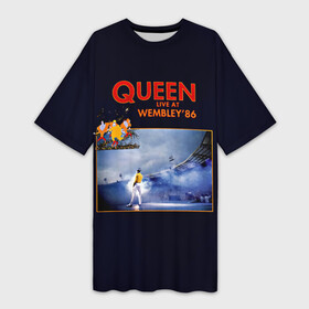 Платье-футболка 3D с принтом Queen  Live at Wembley 86 ,  |  | Тематика изображения на принте: freddie mercury | paul rodgers | queen | quen | альбом | брайан мэй | глэм | джон дикон | квин | королева | куин | меркури | меркьюри | музыкант | мэркури | певец | песня | поп | роджер тейлор | рок группа | фаррух булсара