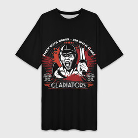 Платье-футболка 3D с принтом GLADIATORS ,  |  | bellator | boxing | fight club | mixed martial arts | ufc | айкидо | беллатор | боевые искусства | боец | бои без правил | бойцовский клуб | бокс | борьба | гладиатор | джиуджитсу | дзюдо | единоборства | карате | кикбоксинг