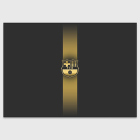 Поздравительная открытка с принтом Barcelona Gold-Graphite Theme , 100% бумага | плотность бумаги 280 г/м2, матовая, на обратной стороне линовка и место для марки
 | barcelona | blaugrana | fc barcelona | spain | барселона | гранатово синие | золото | золотоые логотипы | золотые эмблемы | ла лига | лига чемпионов | фк барселона | футбол | чемпионат испании
