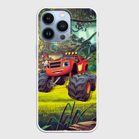 Чехол для iPhone 13 Pro с принтом Эй Джей и Вспыш ,  |  | blaze monster machines | вспыш | вспыш для детей | вспыш для ребенка | вспыш и чудомашинки | вспыш машинка | вспыш тачки | гонки в аксельсити | игрушка вспыш | крушила | монстр трак | мультики про машинки