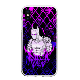 Чехол для iPhone XS Max матовый с принтом JOJO / KILLER QUEEN / КОРОЛЕВА УБИЙЦА / ART , Силикон | Область печати: задняя сторона чехла, без боковых панелей | Тематика изображения на принте: adventure | jojo | jojos bizarre | jojos bizarre adventure | killer queen | pattern | yare yare daze | аниме | брызги | джоджо | манга | узор | яре яре дазе