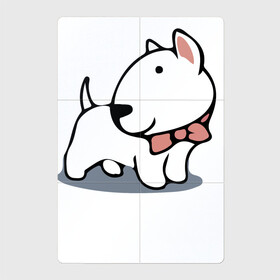 Магнитный плакат 2Х3 с принтом Прикольный милый щенок бультерьера , Полимерный материал с магнитным слоем | 6 деталей размером 9*9 см | bull terrier | dog | muzzle | paws | puppy | бультерьер | лапы | пёс | собака | щенок