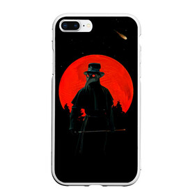 Чехол для iPhone 7Plus/8 Plus матовый с принтом plague doctor ЧУМНОЙ ДОКТОР , Силикон | Область печати: задняя сторона чехла, без боковых панелей | art | artwork | dark | illustration | moon | plague doctor | red moon | арт | луна | мрак | ночь | чума | чумной доктор