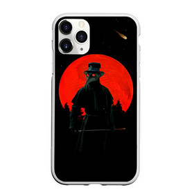 Чехол для iPhone 11 Pro матовый с принтом plague doctor ЧУМНОЙ ДОКТОР , Силикон |  | art | artwork | dark | illustration | moon | plague doctor | red moon | арт | луна | мрак | ночь | чума | чумной доктор