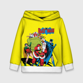 Детская толстовка 3D с принтом Batman Robin & Santa! , 100% полиэстер | двухслойный капюшон со шнурком для регулировки, мягкие манжеты на рукавах и по низу толстовки, спереди карман-кенгуру с мягким внутренним слоем | 000103 | 015507 | batman | christmas | dc | dc comics | holidays | new year | robin | santa | santa claus | бэтмен | диси | комиксы | новый год | подарки | робин | рождество | санта | санта клаус