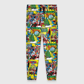 Женские брюки 3D с принтом Новогодние обложки DC , полиэстер 100% | прямой крой, два кармана без застежек по бокам, с мягкой трикотажной резинкой на поясе и по низу штанин. В поясе для дополнительного комфорта — широкие завязки | 000103 | 003117 | batman | christmas | comic cover | dc | dc comics | holidays | new year | superman | wonder woman | бэтмен | диси | комиксы | новый год | обложки | праздник | рождество | супермен | чудо женщина
