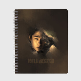 Тетрадь с принтом Hellbound персонаж , 100% бумага | 48 листов, плотность листов — 60 г/м2, плотность картонной обложки — 250 г/м2. Листы скреплены сбоку удобной пружинной спиралью. Уголки страниц и обложки скругленные. Цвет линий — светло-серый
 | Тематика изображения на принте: дым | монстор | надпись | название | персонаж