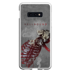 Чехол для Samsung S10E с принтом Hellbound Новая истина , Силикон | Область печати: задняя сторона чехла, без боковых панелей | дым | надпись | скелет | текстура