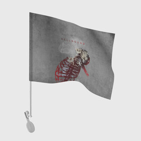 Флаг для автомобиля с принтом Hellbound Новая истина , 100% полиэстер | Размер: 30*21 см | дым | надпись | скелет | текстура