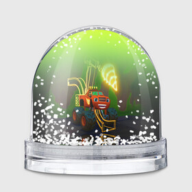 Игрушка Снежный шар с принтом Вспыш Бур Машина , Пластик | Изображение внутри шара печатается на глянцевой фотобумаге с двух сторон | бур | внедорожник | вспыш | машинка | мульт