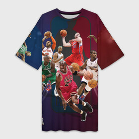 Платье-футболка 3D с принтом НБА Легенды ,  |  | арт | коби брайант | леброн джеймс | лэйкерс | майкл джордан | нба