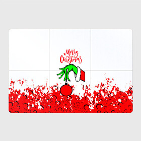 Магнитный плакат 3Х2 с принтом Merry Christmas Grinch , Полимерный материал с магнитным слоем | 6 деталей размером 9*9 см | 2022 | grinch | happy new year | merry christmas | год тигра | гринч | зима близко | нг | новогодний | новый год | новый год 2022 | рождество | снег | снежинки