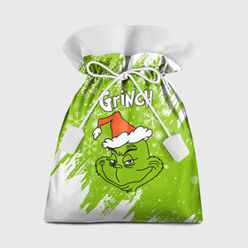 Подарочный 3D мешок с принтом Grinch Green. , 100% полиэстер | Размер: 29*39 см | 2022 | grinch | happy new year | merry christmas | год тигра | гринч | зима близко | нг | новогодний | новый год | новый год 2022 | рождество | снег | снежинки
