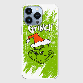 Чехол для iPhone 13 Pro с принтом Grinch Green. ,  |  | Тематика изображения на принте: 2022 | grinch | happy new year | merry christmas | год тигра | гринч | зима близко | нг | новогодний | новый год | новый год 2022 | рождество | снег | снежинки
