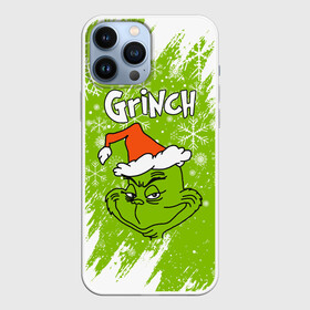 Чехол для iPhone 13 Pro Max с принтом Grinch Green. ,  |  | 2022 | grinch | happy new year | merry christmas | год тигра | гринч | зима близко | нг | новогодний | новый год | новый год 2022 | рождество | снег | снежинки