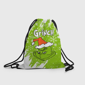 Рюкзак-мешок 3D с принтом Grinch Green. , 100% полиэстер | плотность ткани — 200 г/м2, размер — 35 х 45 см; лямки — толстые шнурки, застежка на шнуровке, без карманов и подкладки | 2022 | grinch | happy new year | merry christmas | год тигра | гринч | зима близко | нг | новогодний | новый год | новый год 2022 | рождество | снег | снежинки