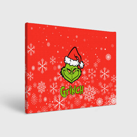 Холст прямоугольный с принтом Grinch Red. , 100% ПВХ |  | 2022 | grinch | happy new year | merry christmas | год тигра | гринч | зима близко | нг | новогодний | новый год | новый год 2022 | рождество | снег | снежинки