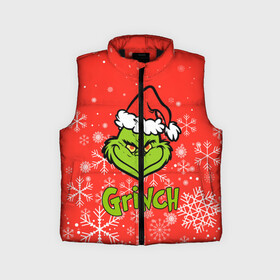 Детский жилет утепленный 3D с принтом Grinch Red. ,  |  | 2022 | grinch | happy new year | merry christmas | год тигра | гринч | зима близко | нг | новогодний | новый год | новый год 2022 | рождество | снег | снежинки