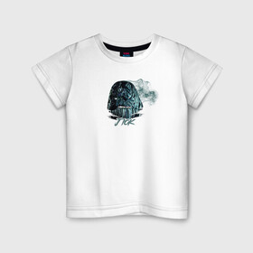 Детская футболка хлопок с принтом Jiok демон , 100% хлопок | круглый вырез горловины, полуприлегающий силуэт, длина до линии бедер | демон | дым | монстр | надпись | название