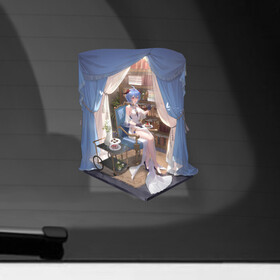 Наклейка на автомобиль с принтом Уголок Гань Юй , ПВХ |  | genshin impact | арт | гань юй | козочка | кокосовая коза | комната | комната девушки | ли юэ | отдых | рисунок | уголок персонажа