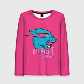 Женский лонгслив 3D с принтом Mr Beast Gaming Full Print (Pink edition) , 100% полиэстер | длинные рукава, круглый вырез горловины, полуприлегающий силуэт | gamer | games | gaming | mr beast | mrbeast | youtube | блогеры | игры | мистер бист | ютуберы