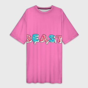 Платье-футболка 3D с принтом Mr Beast Donut (Pink edition) ,  |  | arts | mr beast | mrbeast | youtube | арты | блогеры | мистер бист | прикольные надписи | ютуб | ютуберы