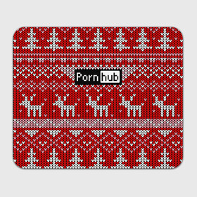 Прямоугольный коврик для мышки с принтом Porn Hub новогодний , натуральный каучук | размер 230 х 185 мм; запечатка лицевой стороны | deer | holiday | new year | pattern | новый год | олень | праздник | узор