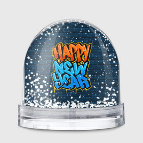 Игрушка Снежный шар с принтом С Новым Годом граффити / Happy New Year graffiti , Пластик | Изображение внутри шара печатается на глянцевой фотобумаге с двух сторон | graffiti | wall | граффити | зима | новый год | рождество | снег | снежинка | стена