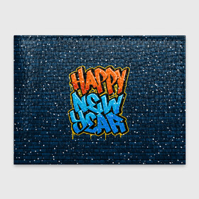 Обложка для студенческого билета с принтом С Новым Годом граффити / Happy New Year graffiti , натуральная кожа | Размер: 11*8 см; Печать на всей внешней стороне | graffiti | wall | граффити | зима | новый год | рождество | снег | снежинка | стена