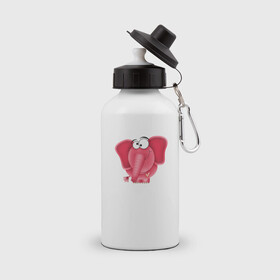 Бутылка спортивная с принтом Розовая слониха Cotton Theme , металл | емкость — 500 мл, в комплекте две пластиковые крышки и карабин для крепления | африка | для девушек | для детей | женское | животные | природа | розовое | розовый слон | слон | слониха | смешной слон