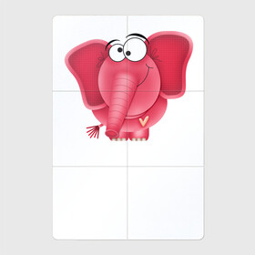Магнитный плакат 2Х3 с принтом Розовая слониха Cotton Theme , Полимерный материал с магнитным слоем | 6 деталей размером 9*9 см | африка | для девушек | для детей | женское | животные | природа | розовое | розовый слон | слон | слониха | смешной слон