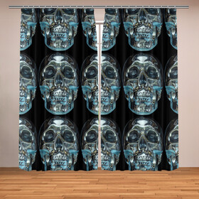 Фотошторы с принтом Skulls pattern 2028 , Блэкаут (светозащита 90%) / Габардин (светозащита 40% | 2 полотна шириной по 145 см; Высота 200-300 см; Крепление: шторная лента (на крючки); | fashion | future | pattern | skull | vanguard | авангард | будущее | мода | стекло | узор | череп