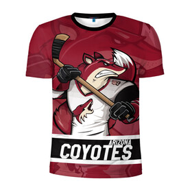 Мужская футболка 3D спортивная с принтом Аризона Койотис Arizona Coyotes , 100% полиэстер с улучшенными характеристиками | приталенный силуэт, круглая горловина, широкие плечи, сужается к линии бедра | arizona | arizona coyotes | coyotes | hockey | nhl | usa | аризона | аризона койотис | койотис | нхл | спорт | сша | феникс | финикс койотс | хоккей | шайба