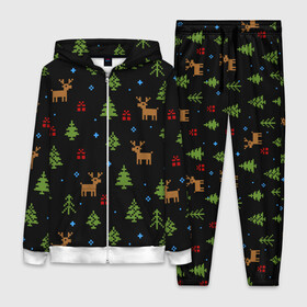 Женский костюм 3D с принтом Новогодние олени и елки ,  |  | 2021 | 2022 | christmas | merry | merry christmas | new year | snow | sweater | ugly christmas | winter | елка | елки | зима | новогодний | новогодняя | новый год | олени | олень | рождественский | рождественский свитер | рождество | свитер