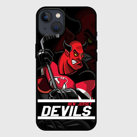 Чехол для iPhone 13 с принтом Нью Джерси Девилз New Jersey Devils ,  |  | devils | hockey | new jersey | new jersey devils | nhl | usa | девилз | нхл | ньюджерси | ньюджерси девилз | спорт | сша | хоккей | шайба