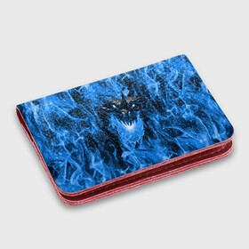 Картхолдер с принтом с принтом Дракон в синем пламени Dragon in blue flame , натуральная матовая кожа | размер 7,3 х 10 см; кардхолдер имеет 4 кармана для карт; | dragon | дракон | миф | монстр | огонь | пламя | фэнтези
