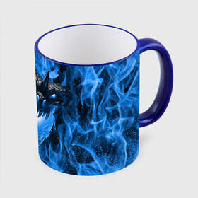 Кружка с принтом Дракон в синем пламени Dragon in blue flame , керамика | ёмкость 330 мл | dragon | дракон | миф | монстр | огонь | пламя | фэнтези