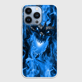 Чехол для iPhone 13 Pro с принтом Дракон в синем пламени   Dragon in blue flame ,  |  | dragon | дракон | миф | монстр | огонь | пламя | фэнтези