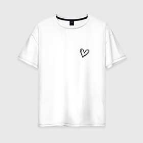 Женская футболка хлопок Oversize с принтом Сердечко крохотное , 100% хлопок | свободный крой, круглый ворот, спущенный рукав, длина до линии бедер
 | девушке | крохотное | любовь | на подарок | сердце | страсть