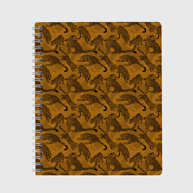 Тетрадь с принтом Дикие Леопарды , 100% бумага | 48 листов, плотность листов — 60 г/м2, плотность картонной обложки — 250 г/м2. Листы скреплены сбоку удобной пружинной спиралью. Уголки страниц и обложки скругленные. Цвет линий — светло-серый
 | Тематика изображения на принте: jaguar | leopard | ocelot | predator | гепард | дикая кошка | животное | зверь | кот | леопард | леопардовые пятна | оцелот | хищная кошка | хищник | ягуар