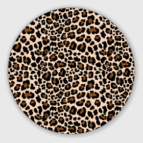Круглый коврик для мышки с принтом Леопардовые Пятна , резина и полиэстер | круглая форма, изображение наносится на всю лицевую часть | jaguar | leopard | ocelot | predator | гепард | дикая кошка | животное | зверь | кот | леопард | леопардовые пятна | оцелот | хищная кошка | хищник | ягуар