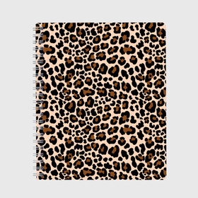 Тетрадь с принтом Леопардовые Пятна , 100% бумага | 48 листов, плотность листов — 60 г/м2, плотность картонной обложки — 250 г/м2. Листы скреплены сбоку удобной пружинной спиралью. Уголки страниц и обложки скругленные. Цвет линий — светло-серый
 | Тематика изображения на принте: jaguar | leopard | ocelot | predator | гепард | дикая кошка | животное | зверь | кот | леопард | леопардовые пятна | оцелот | хищная кошка | хищник | ягуар