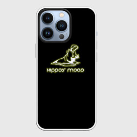 Чехол для iPhone 13 Pro с принтом Hippos mood ,  |  | африка | бегемот | бивни | гиппопотам | животные | злой | злость | индия | настроение | неон | неоновые принты | природа | саванна | светящиеся | сердится