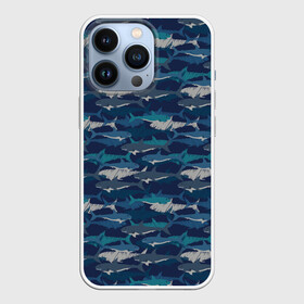 Чехол для iPhone 13 Pro с принтом Хищные Акулы ,  |  | fish | ocean | predator | shark | white shark | акула | белая акула | зубы | море | морской хищник | океан | рыба | хищная рыба | хищник
