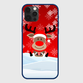 Чехол для iPhone 12 Pro Max с принтом Новогодний Олень сидит в снегу. , Силикон |  | 2022 | happy new year | merry christmas | год тигра | зима близко | нг | новогодний | новогодний олень | новогодний тигр | новый год | новый год 2022 | олень | олень с подарком | рождество | символ 2022 года | снег | снежинки