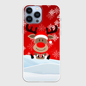 Чехол для iPhone 13 Pro Max с принтом Новогодний Олень сидит в снегу. ,  |  | 2022 | happy new year | merry christmas | год тигра | зима близко | нг | новогодний | новогодний олень | новогодний тигр | новый год | новый год 2022 | олень | олень с подарком | рождество | символ 2022 года | снег | снежинки