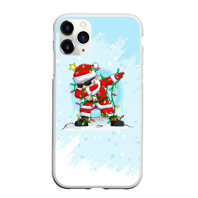 Чехол для iPhone 11 Pro Max матовый с принтом Santa Dabbing в гирлянде. , Силикон |  | 2022 | dabbing | happy new year | merry christmas | santa dabbing | год тигра | зима близко | нг | новогодний | новогодний тигр | новый год | новый год 2022 | рождество | символ 2022 года | снег | снежинки