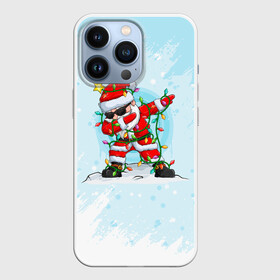 Чехол для iPhone 13 Pro с принтом Santa Dabbing в гирлянде. ,  |  | 2022 | dabbing | happy new year | merry christmas | santa dabbing | год тигра | зима близко | нг | новогодний | новогодний тигр | новый год | новый год 2022 | рождество | символ 2022 года | снег | снежинки