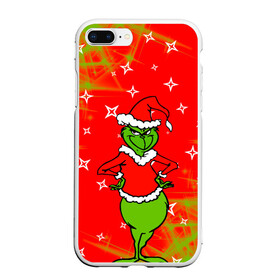 Чехол для iPhone 7Plus/8 Plus матовый с принтом Новогодний Grinch на танцполе. , Силикон | Область печати: задняя сторона чехла, без боковых панелей | 2022 | grinch | happy new year | merry christmas | год тигра | гринч | зима близко | нг | новогодний | новый год | новый год 2022 | рождество | снег | снежинки