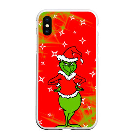 Чехол для iPhone XS Max матовый с принтом Новогодний Grinch на танцполе. , Силикон | Область печати: задняя сторона чехла, без боковых панелей | 2022 | grinch | happy new year | merry christmas | год тигра | гринч | зима близко | нг | новогодний | новый год | новый год 2022 | рождество | снег | снежинки